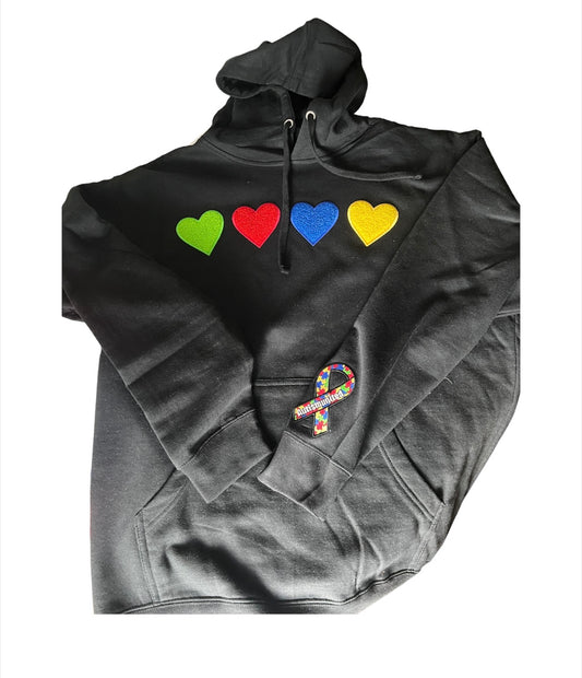 Black 4 💙💚💛❤️ Autism Hoody